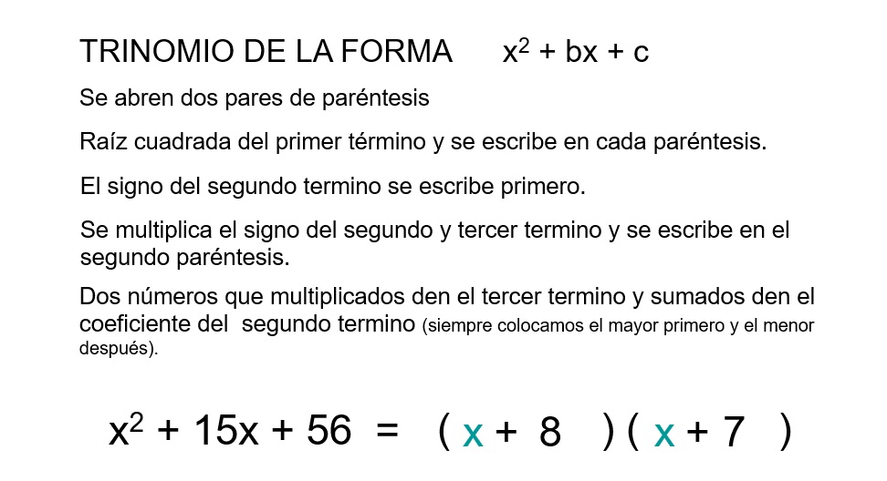 Trinomio de la forma ax2